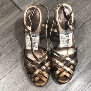 Cole Haan NWT Strappie Multi Colored Metalic Nike Air Heeled Sandals size 8.5